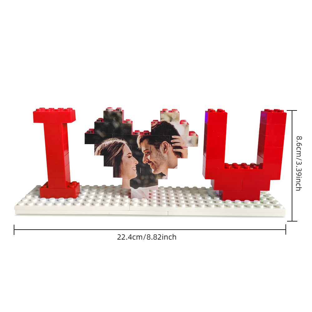 Custom Building Brick Valentine's Day Gifts Photo Block Personalised I Love You Brick Puzzles Gifts