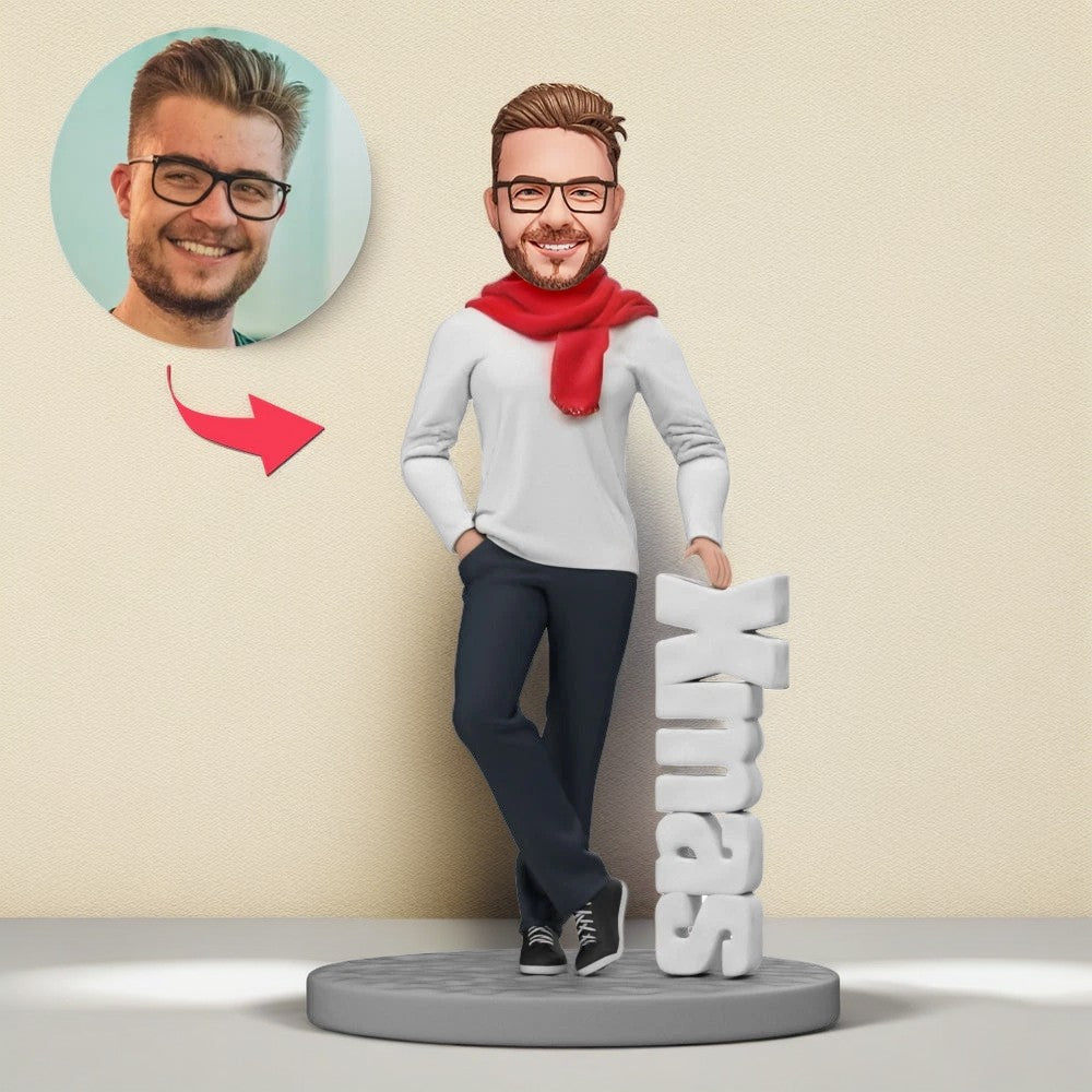 Merry Christmas Gift Custom Bobble Head Handsome Man Gift For Him