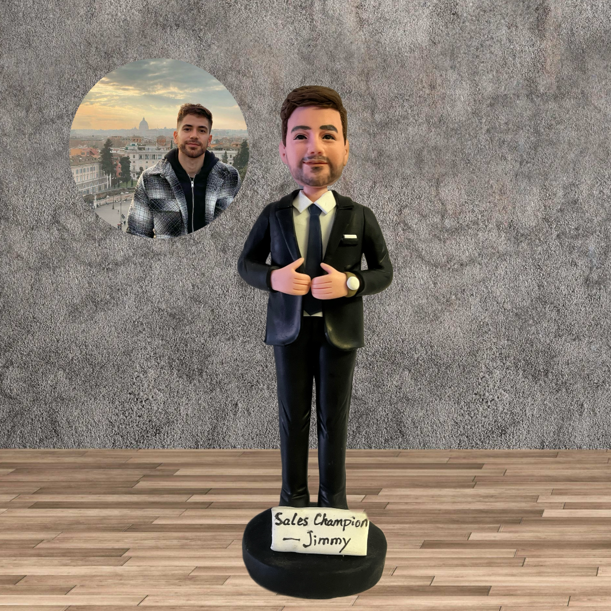 Customized Employee Customer BOBBLE HEAD with ENGRAVED TEXT