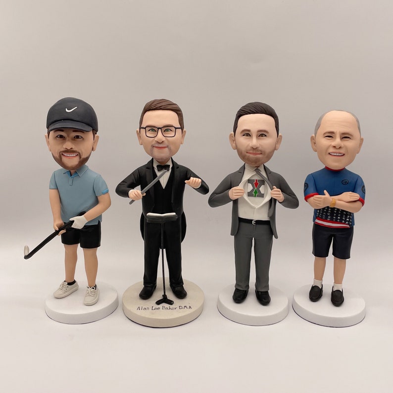 Fully Customizable 4 person Custom Bobblehead With Engraved Text