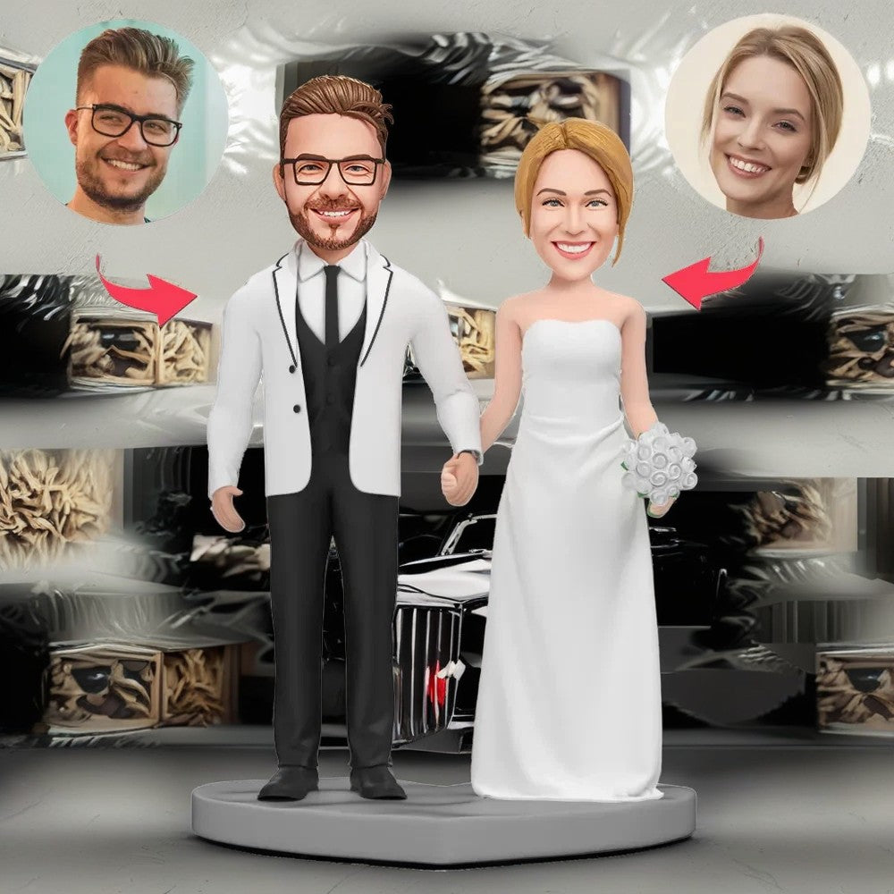 Sweet Wedding Custom Bobblehead With Engraved Text