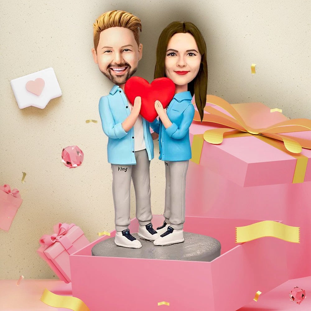 Valentine's Day Couple Gift Custom Bobblehead Wearing Couple's Costumes