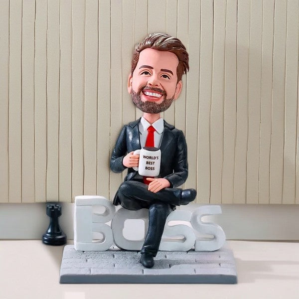 Custom Bobblehead Gift For Boss Domineering Male Boss Bobblehead With Text