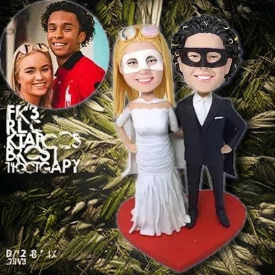 Wedding Custom Bobblehead With Engraved Text