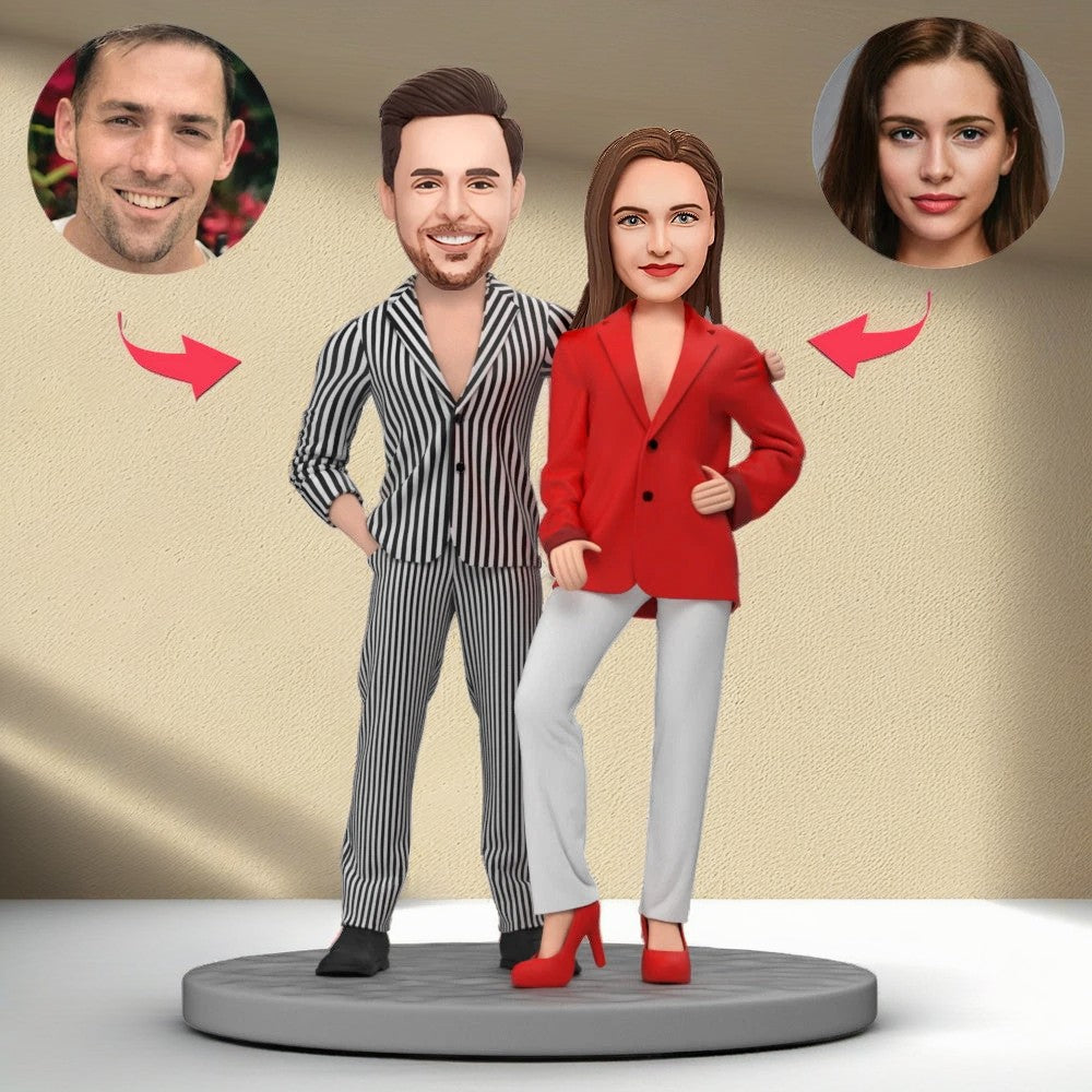 Valentine Gift Custom Bobblehead Fashion Couple Vogue Style Pose Bobblehead