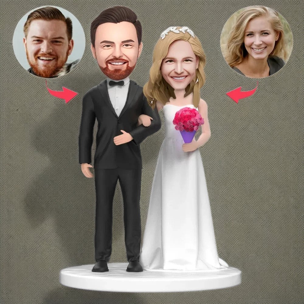 Wedding Custom Bobblehead With Engraved Text