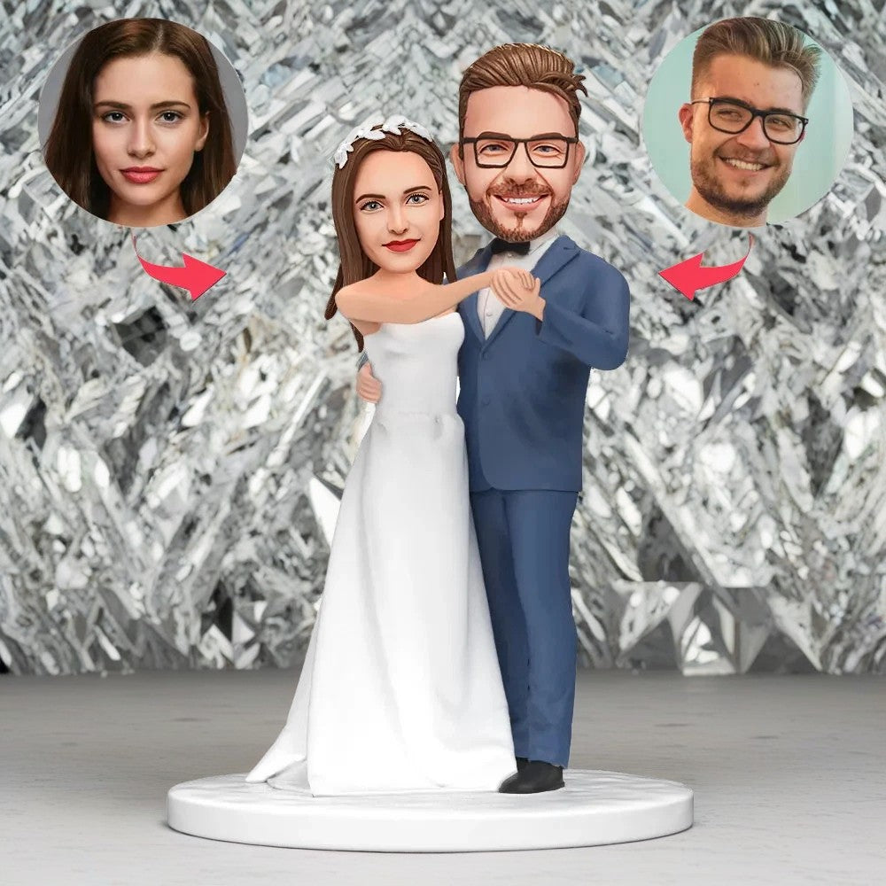 Romance Double Dance in Wedding Custom Bobblehead Engraved with Text