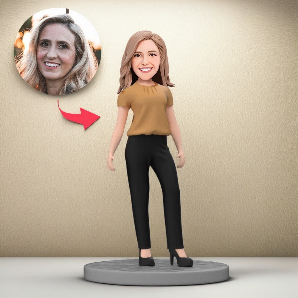 Casual Outfit Bobbleheads for Mom Custom Bobbleheads with Engraved Text