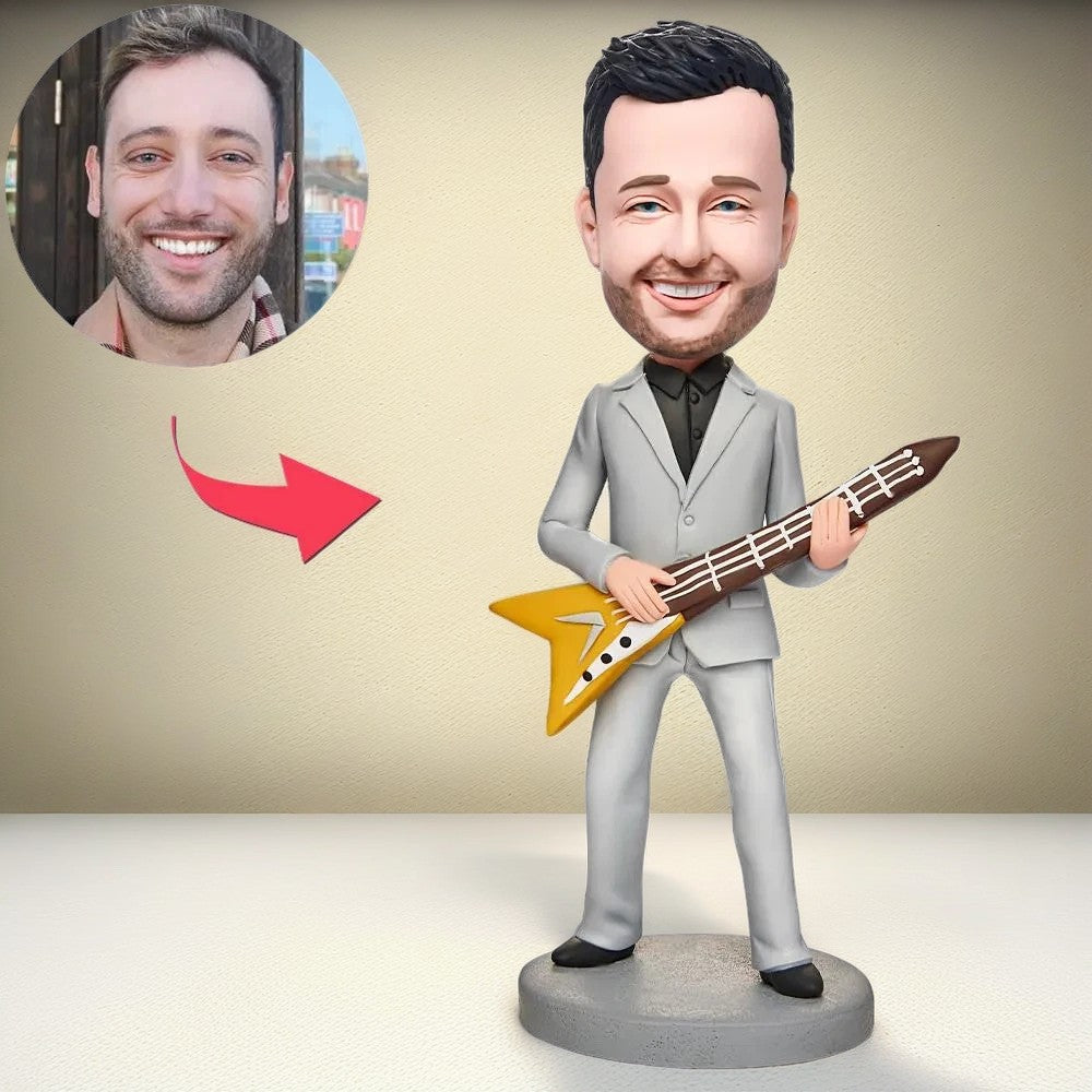 Guitar Player Singer Custom Bobblehead With Engraved Text