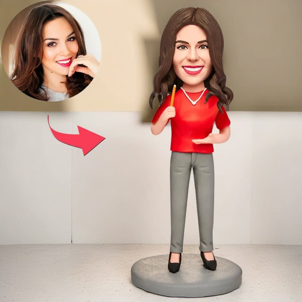 Teacher Example Of Gestures Custom Bobblehead With Engraved Text