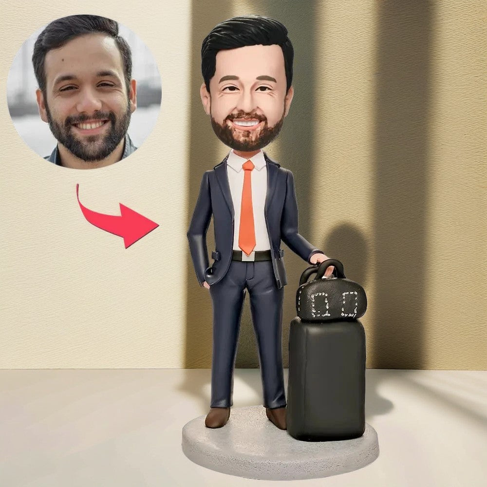 World Traveler Executive Custom Bobblehead With Engraved Text