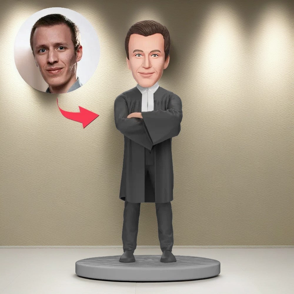 Handsome Lawyer Custom Bobblehead Engraved with Text