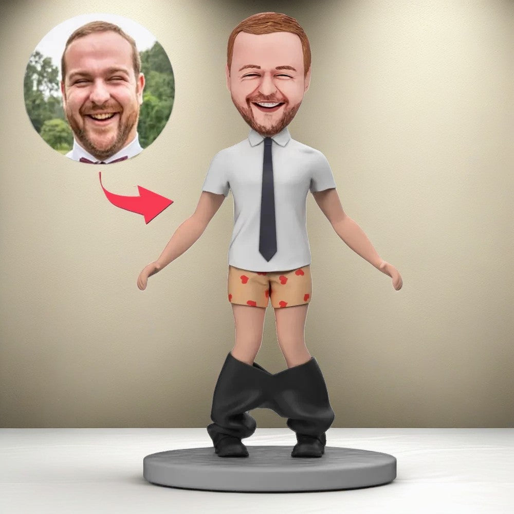 Man Trousers Humor Custom Bobblehead With Engraved Text