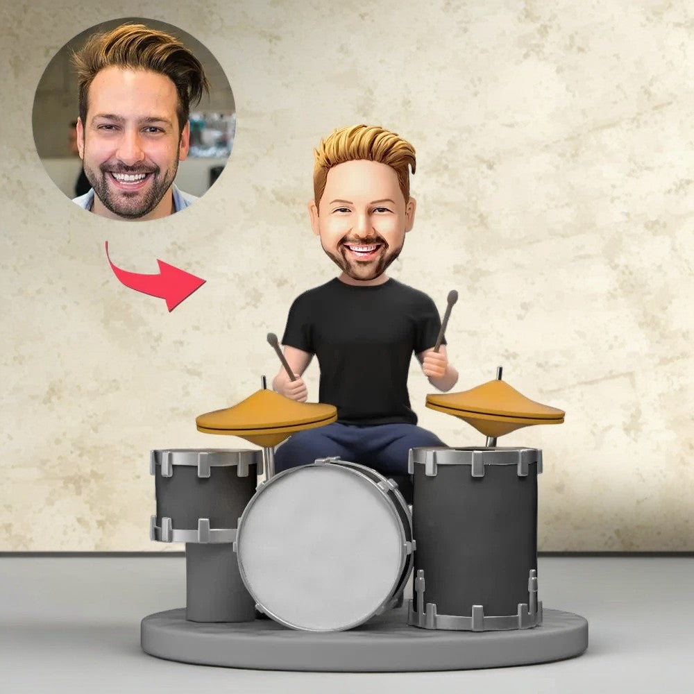 Custom Bobblehead Drum Player/Enthusiast Custom Band Drummer Bobblehead