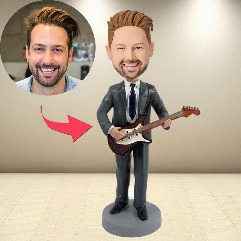 Guitar Custom Bobblehead With Engraved Text