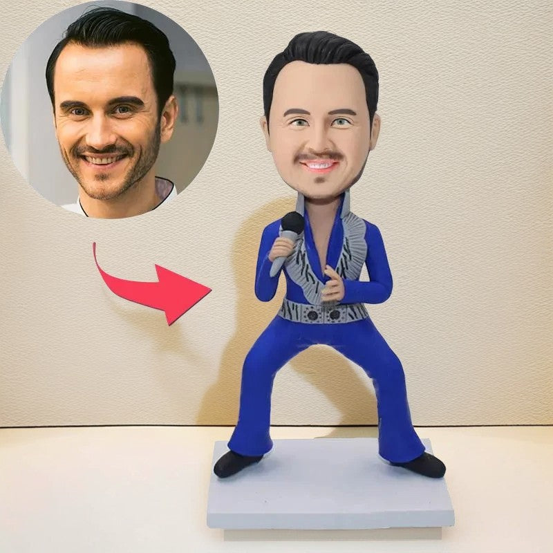 Rock Singer Custom Bobblehead With Engraved Text