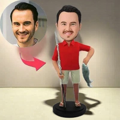 Go Fishing Custom Bobblehead With Engraved Text