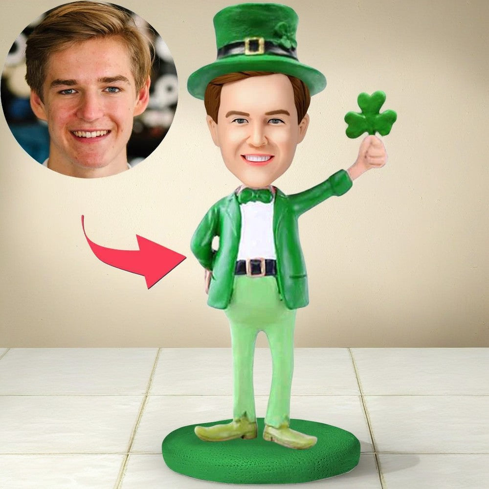 St.Patrick's Day Custom Bobblehead With Engraved Text