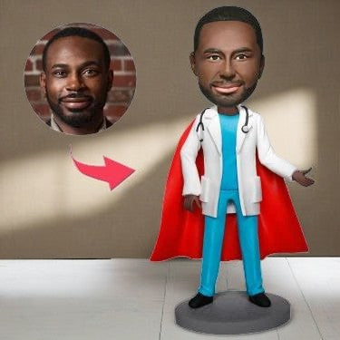 Super Doctor With Stethoscope Custom Bobblehead With Engraved Text