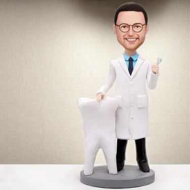 Dentist Male Custom Bobblehead With Engraved Text