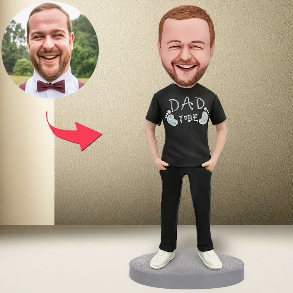 To Be Dad Custom Bobblehead With Engraved Text