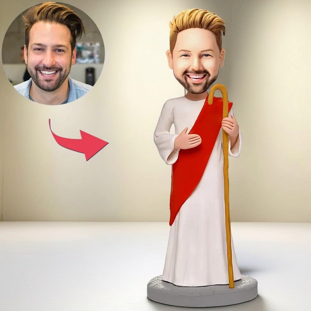 Jesus Bless You Custom Bobblehead With Engraved Text