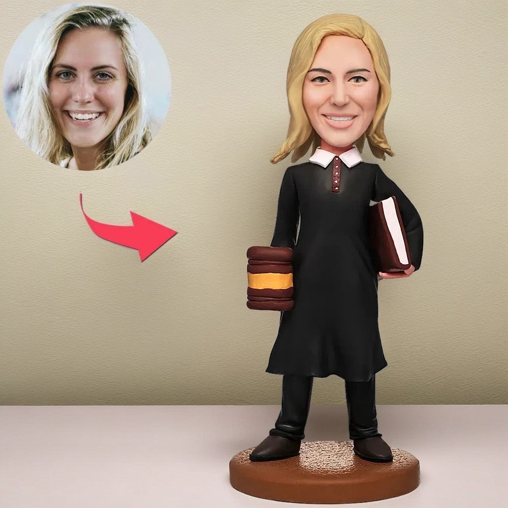 Female Judge Custom Bobblehead With Engraved Text