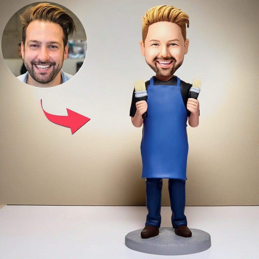 Painter Man Custom Bobblehead With Engraved Text