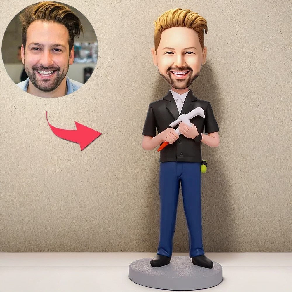 Master Holding Pliers Custom Bobblehead With Engraved Text