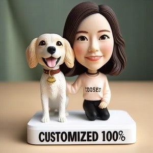 Custom100_ Lady And  Dogs Bobblehead (1)